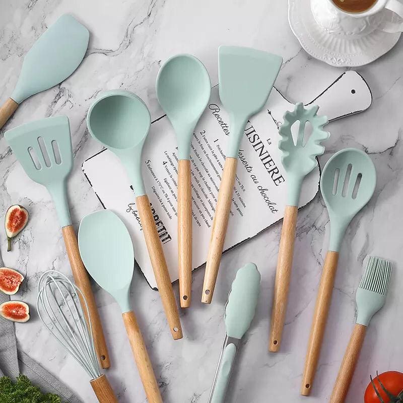 12 Pcs Silicone Utensils With Holder, Heat Resistant Kitchen Cookware 12 Pcs Silicone Utensils With Holder, Heat Resistant Kitchen Cookware